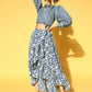 Yufta Blue & White Printed Co-ord Set - Swadesiicart