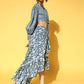 Yufta Blue & White Printed Co-ord Set - Swadesiicart