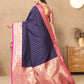 Lorenvalley Fashion Blue Soft Silk weaving Design Rich Zari Weaving Saree - Swadesiicart
