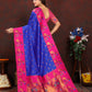 Lorenvalley Fashion Blue Soft Paithani Silk Woven Design Rich Zari Meenakari Weaving Saree - Swadesiicart