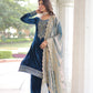 Lorenvalley Fashion Blue Velvet with Rich Sequins & Zari Embroidered work Kurta Pant with Dupatta - Swadesiicart