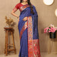 Lorenvalley Fashion Blue Soft Paithani Silk Woven Design Rich Meenakari Zari Weaving Pallu Saree - Swadesiicart