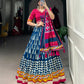 Lorenvalley Black Dola Silk with Printed With Foil Work And Original Mirror Gamthi Lace Touch Up Lehenga Choli | Swadesiicart