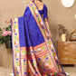 Lorenvalley Fashion Blue Soft Paithani Silk Woven Design Rich Zari Meenakari Weaving Saree - Swadesiicart