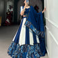 Lorenvalley Blue Pure Rayon with Plain And Printed With Paper Mirror Work Lace And Gota Patti Touch Up Lehenga Choli | Swadesiicart