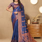 Lorenvalley Fashion Blue Soft Katan Silk Woven Design Copper Zari Weaving Saree - Swadesiicart
