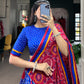 Lorenvalley Blue Tussar Silk Lehenga Leheriya Patola Print Border With Choli Bandhej Print With Bandhej Print Gotta Patti Lace Border Dupatta | Swadesiicart