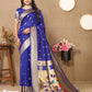 Lorenvalley Fashion Blue Soft Paithani Silk Woven Design Rich Zari Meenakari Weaving Saree - Swadesiicart