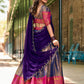 Lorenvalley Blue Kanjivaram Silk Zari Weaving Lehenga Choli with Dupatta | Swadesiicart