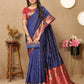 Lorenvalley Fashion Blue Soft Paithani Silk Woven Design Rich Meenakari Zari Weaving Pallu Saree - Swadesiicart