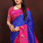 Lorenvalley Fashion Blue Soft Paithani Silk Woven Design Rich Zari Meenakari Weaving Saree - Swadesiicart