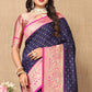 Lorenvalley Fashion Blue Soft Silk weaving Design Rich Zari Weaving Saree - Swadesiicart