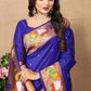 Lorenvalley Fashion Blue Soft Paithani Silk Woven Design Rich Zari Meenakari Weaving Saree - Swadesiicart