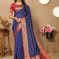 Lorenvalley Fashion Blue Soft Paithani Silk Woven Design Rich Meenakari Zari Weaving Pallu Saree - Swadesiicart