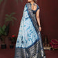 Anaita Blue Zari Weaving Work Satin Silk Saree With Blouse