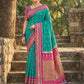 Anaita Blue Silk Woven Saree With Blouse