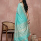 Anaita Blue Cotton Saree With Blouse