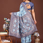 Anaita Blue Banarasi Silk Saree With Blouse