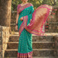 Anaita Blue Silk Woven Saree With Blouse