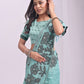 Anaita Blue Linen Printed Saree With Blouse