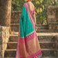 Anaita Blue Silk Woven Saree With Blouse