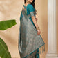 Anaita Blue Silk Blend Woven Saree With Blouse
