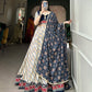 Lorenvalley White And Blue Pure Cotton Leheriya With Patola Print Lehenga Choli With Dupatta | Swadesiicart