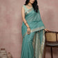 Anaita Blue Cotton Saree With Blouse