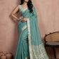 Anaita Blue Cotton Saree With Blouse