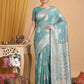 Anaita Blue Linen Woven Work Saree With Blouse