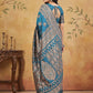 Anaita Blue Silk Blend Woven Saree With Blouse