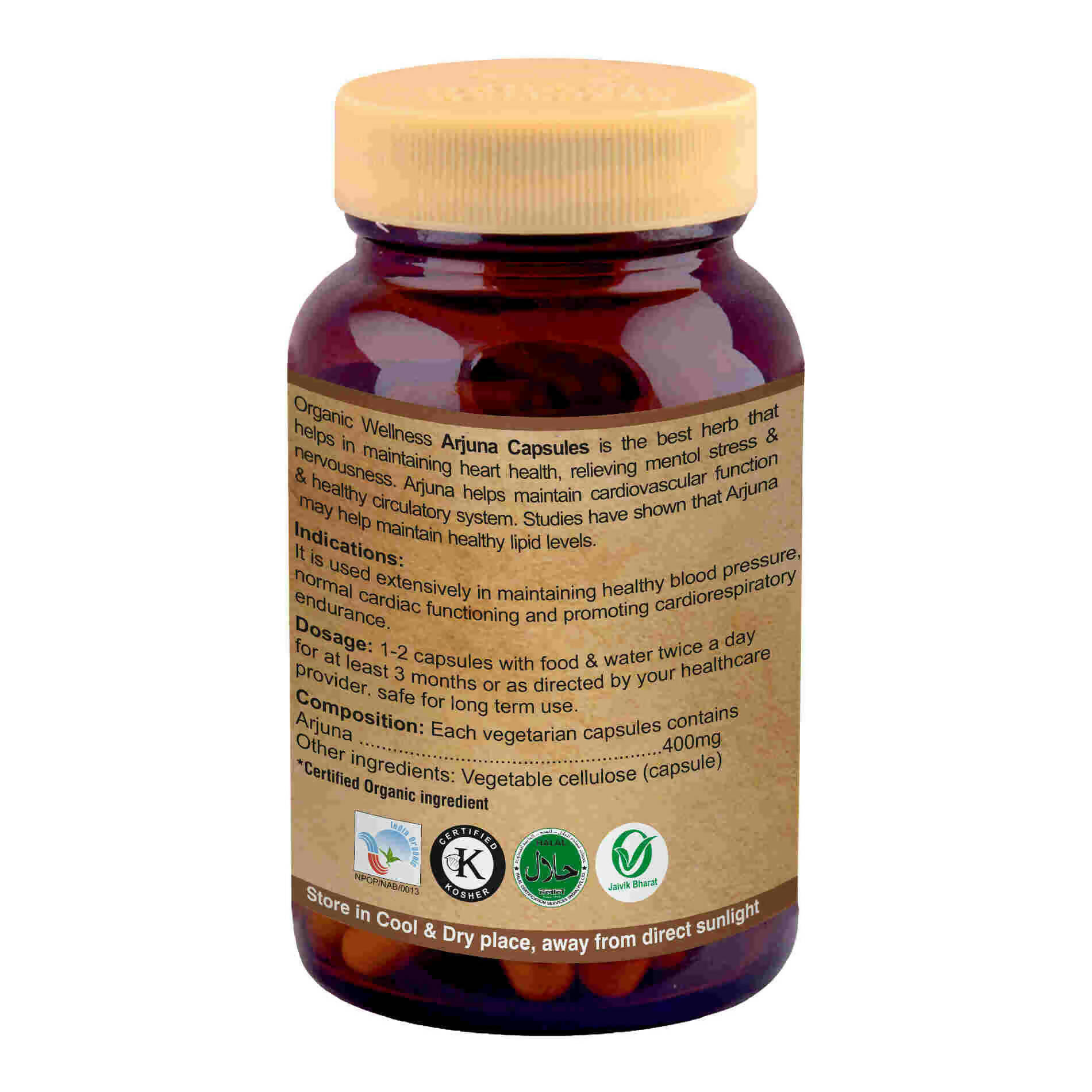 Organic Wellness Arjuna Capsules - Swadesiicart