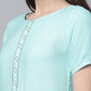 Ahalyaa Women Sky Blue Rayon Printed Kurta Pant Set | Swadesiicart