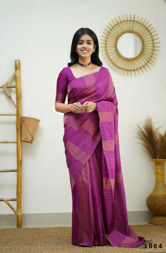 Partywear Designer Pink Banarasi Silk Fancy Saree - Starwalk | Swadesiicart