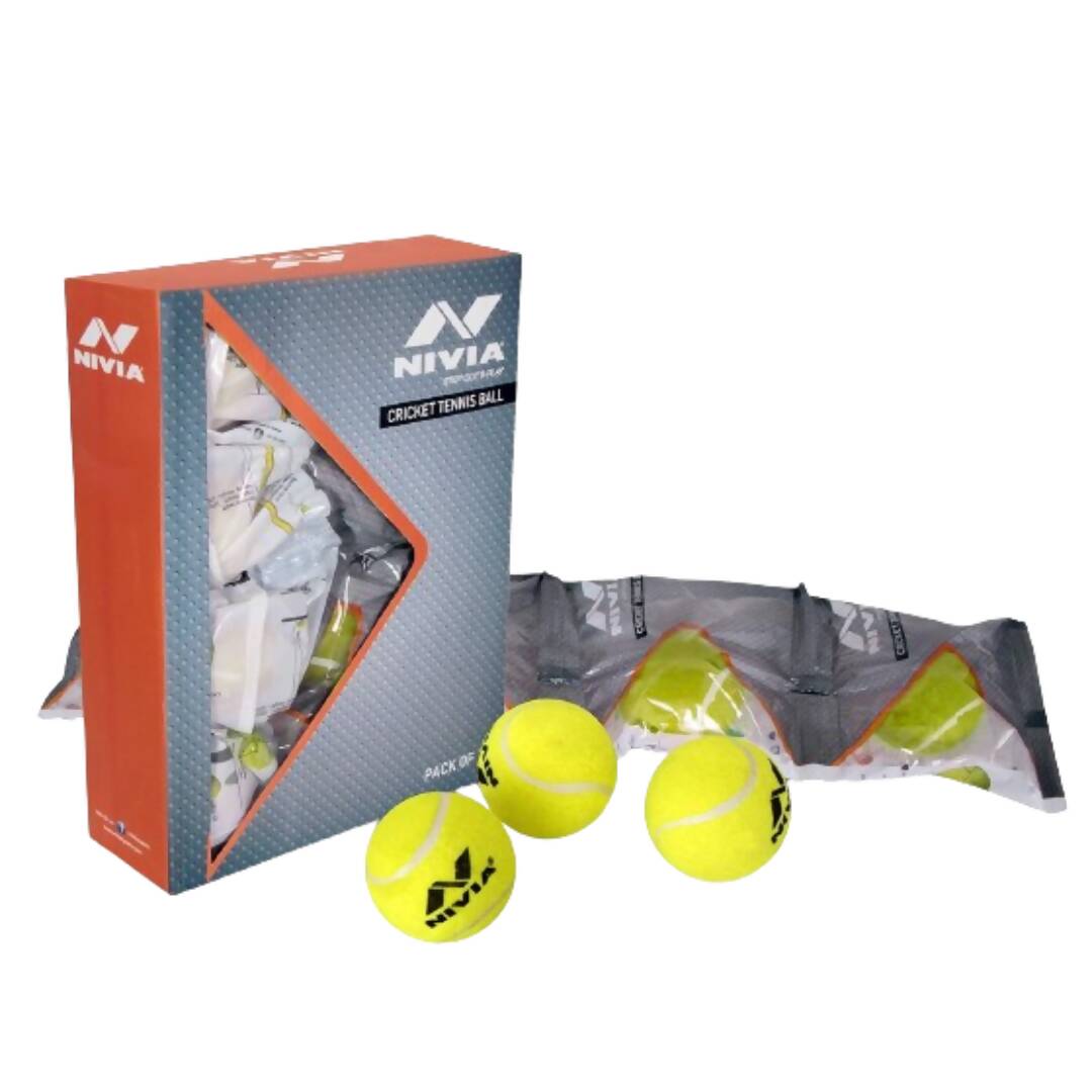 Nivia Rubber Cricket Tennis Ball (Pack Of 12) - Swadesiicart