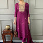 Partywear Designer Rayon Slub Wine Stitched Suit With Dupatta - Tanisha | Swadesiicart