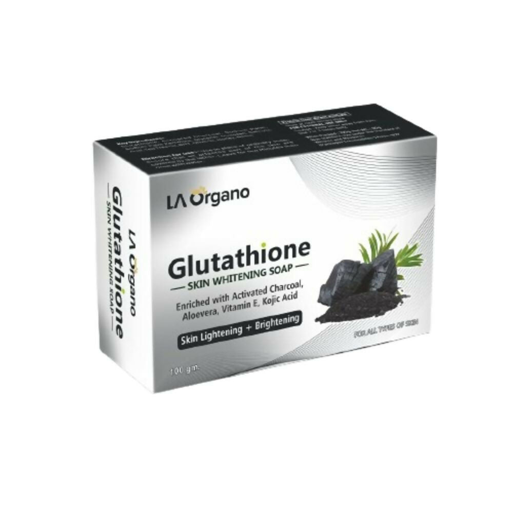 LA Organo Glutathione Activated Charcoal Skin Whitening Soap | Swadesiicart