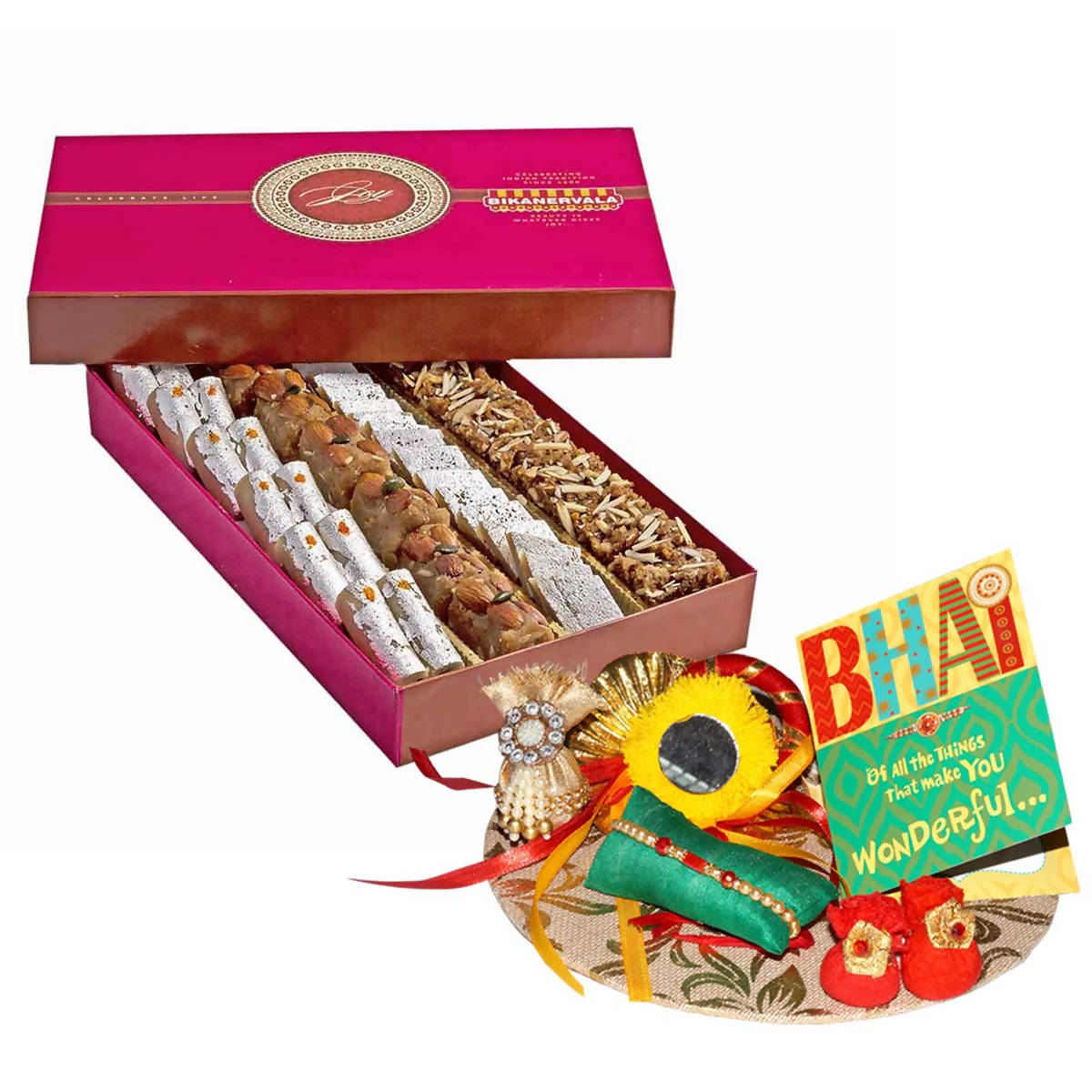 Bikanervala Golden Star Mix Rakhi Gift | Swadesiicart