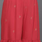 Ahalyaa Women Floral Printed Tunic with Palazzos - Red Color | Swadesiicart