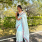 Vamsee Sky Blue Organza Saree - Swadesiicart