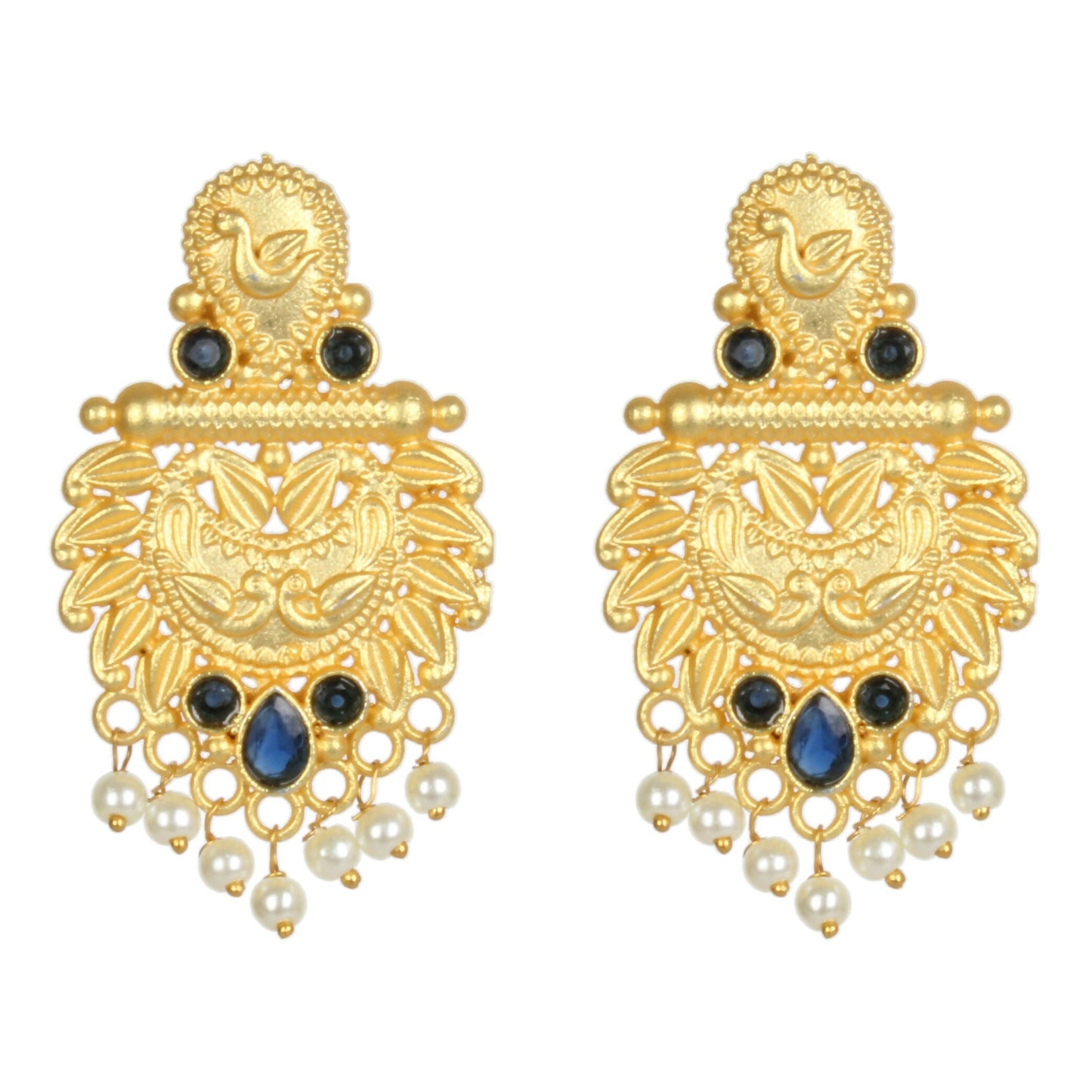 Joban Fashion Women Matte Gold Brass Earrings | Swadesiicart