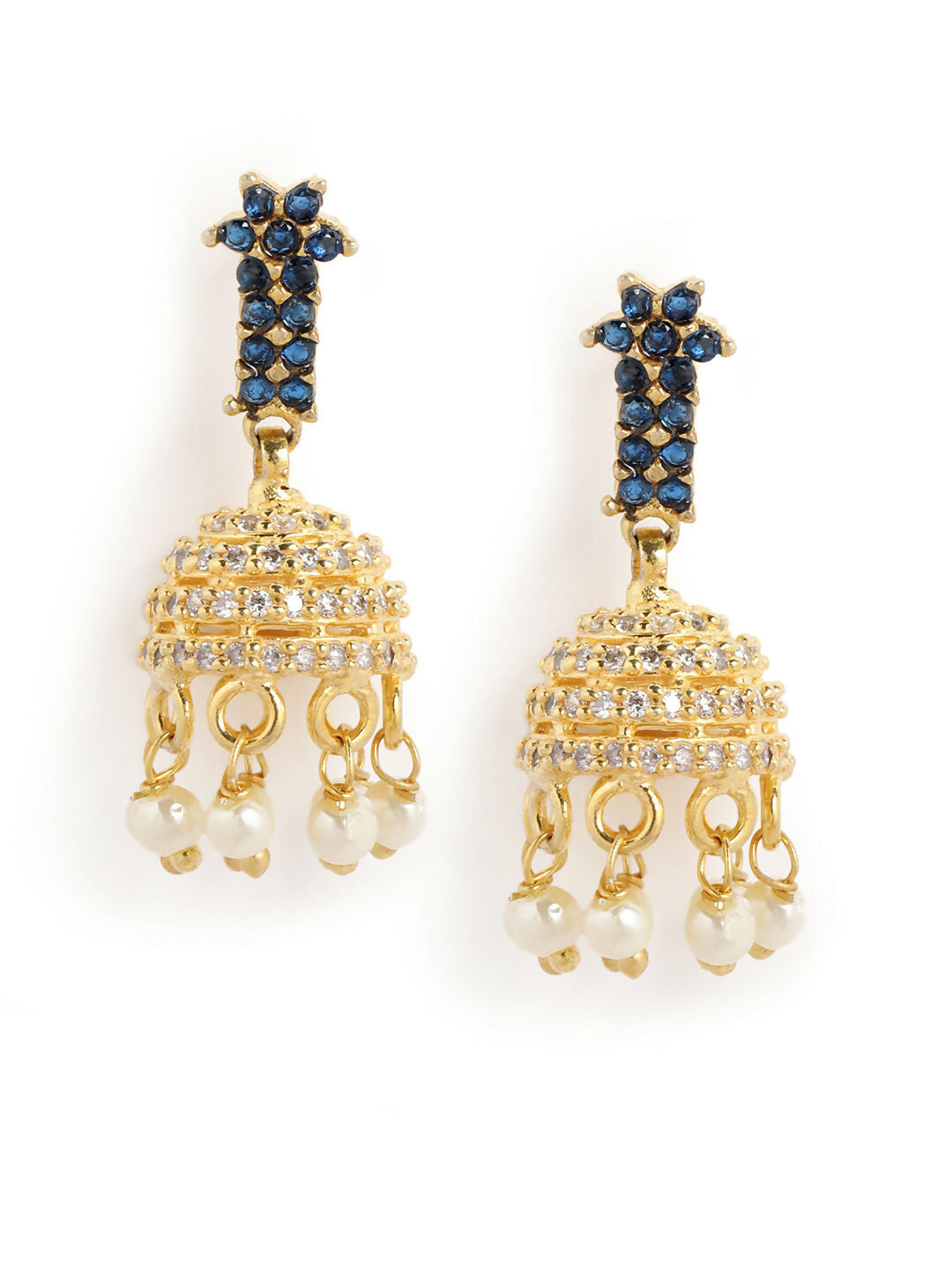 Nuyug 22K Gold Plated Sage Belle Mini Jhumki Earrings | Swadesiicart