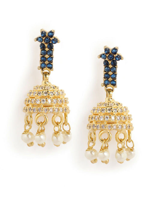 Nuyug 22K Gold Plated Sage Belle Mini Jhumki Earrings | Swadesiicart