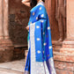 Joban Fashion Blue Banarasi Katan Pure Handloom Banarasi Silk Saree | Swadesiicart