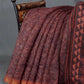Light Coffee Brown Coloured Discharge Print Semi Chanderi Saree By Gayathri Reddy Designer Studio | Swadesiicart