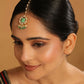 Nuyug 22K Gold-Plated Kundan & Green Stone Embellished Maang Tikka Head Jewellery | Swadesiicart