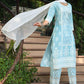 Juniper Women's Skyblue Printed Straight Kurta Sets | Swadesiicart