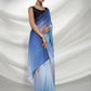Blue Organza Solid Saree With Unstitched Blouse Piece - Shanaya