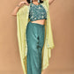 Morchari Women Hand Embroidery Crop Top-Green - Swadesiicart