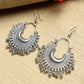 Mominos Fashion Johar Kamal Oxidised Silver-Plated Chandbali Earrings - Swadesiicart